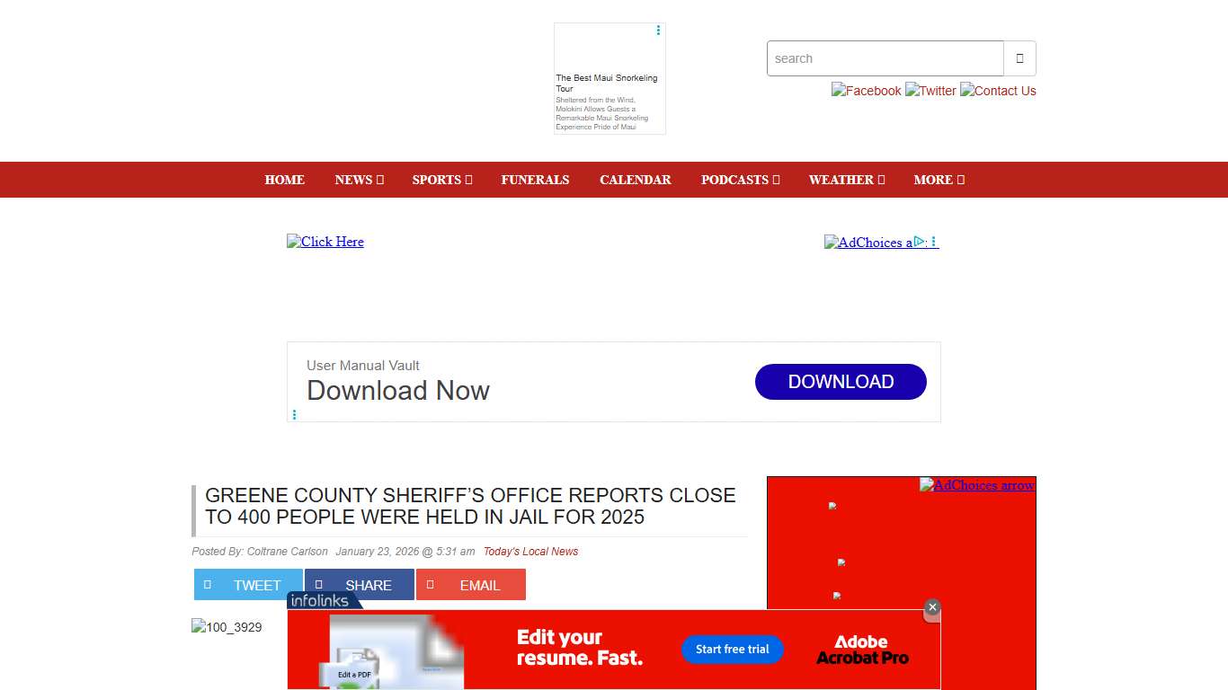 Greene County Sheriff's Office Reports Close to 400 People Were Held in Jail for 2025 Raccoon Valley Radio - The One to Count On